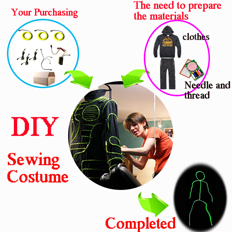 Cosplay Matchstick Men Costume - Diy Electronics Wire ulasan dan harga