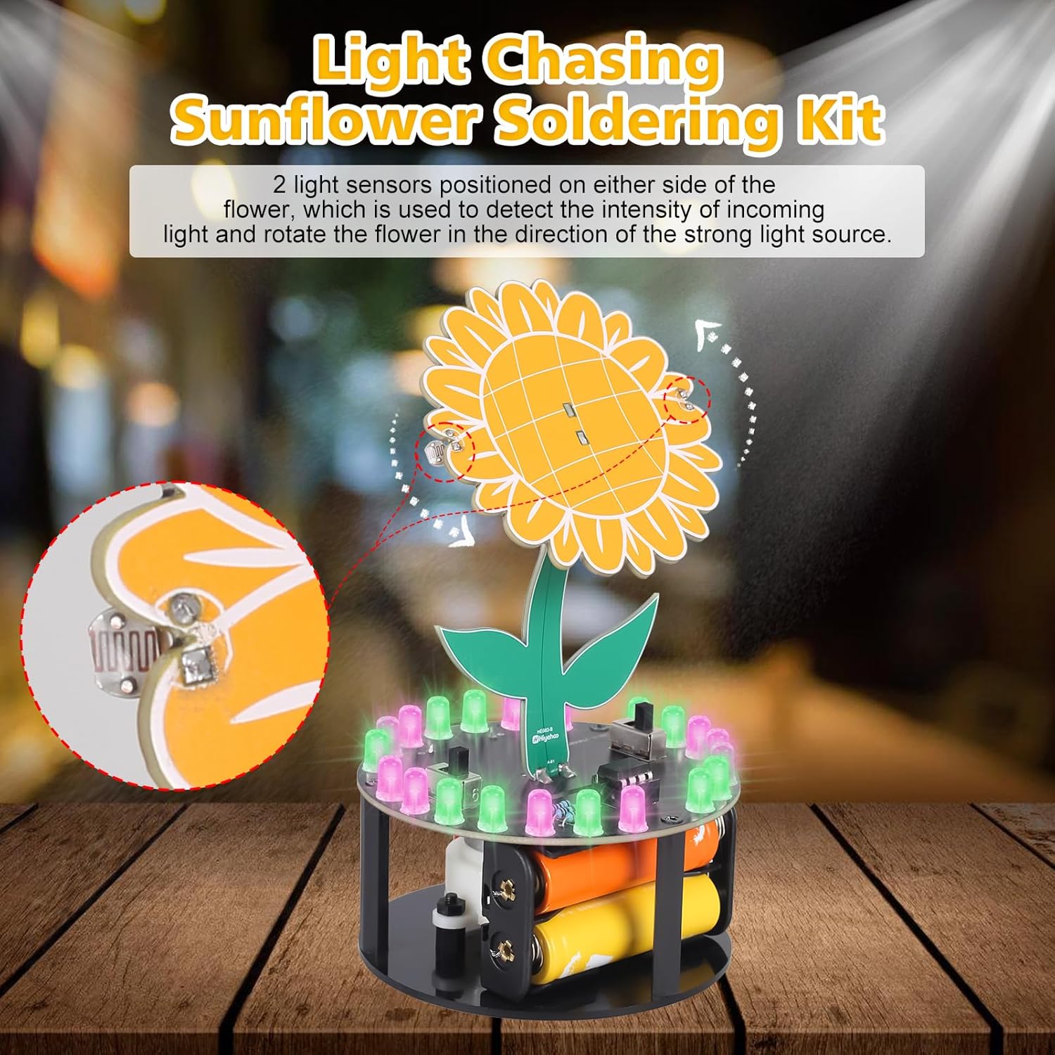 Light Chasing Sunflower Solder - Diy Electronics For Adults ulasan dan harga