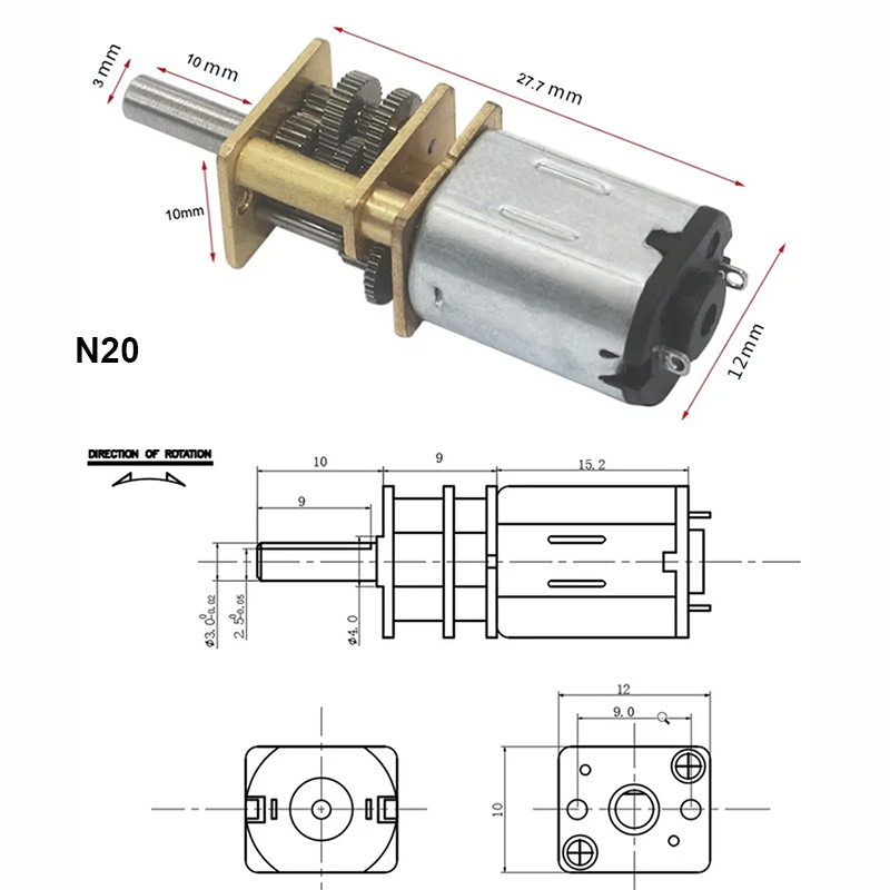 6V 12V 15-6000RPM GA12-N20 DC  - Diy Boat Electronics ulasan dan harga