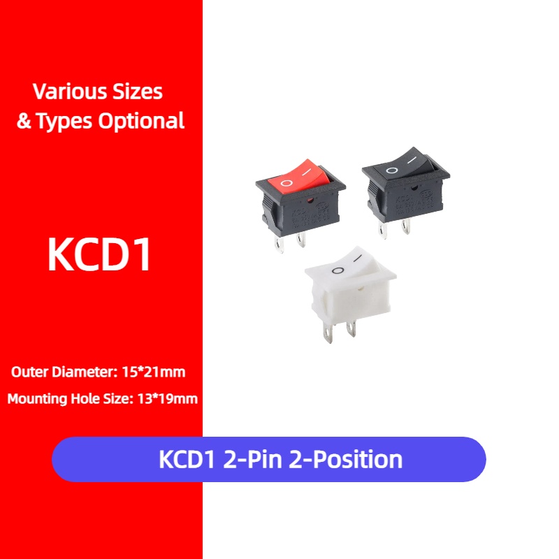5Pcs KCD1 2Pin 21*15mm Snap-in - Diy Boat Electronics ulasan dan harga