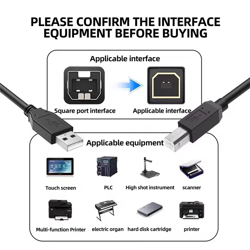 USB Printer Cable Type B Male  - Diy Electronics Wire ulasan dan harga