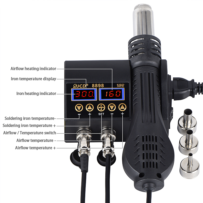 2 in 1 750W Hot Air Gun LCD Di - Diy Electronics Gadget ulasan dan harga