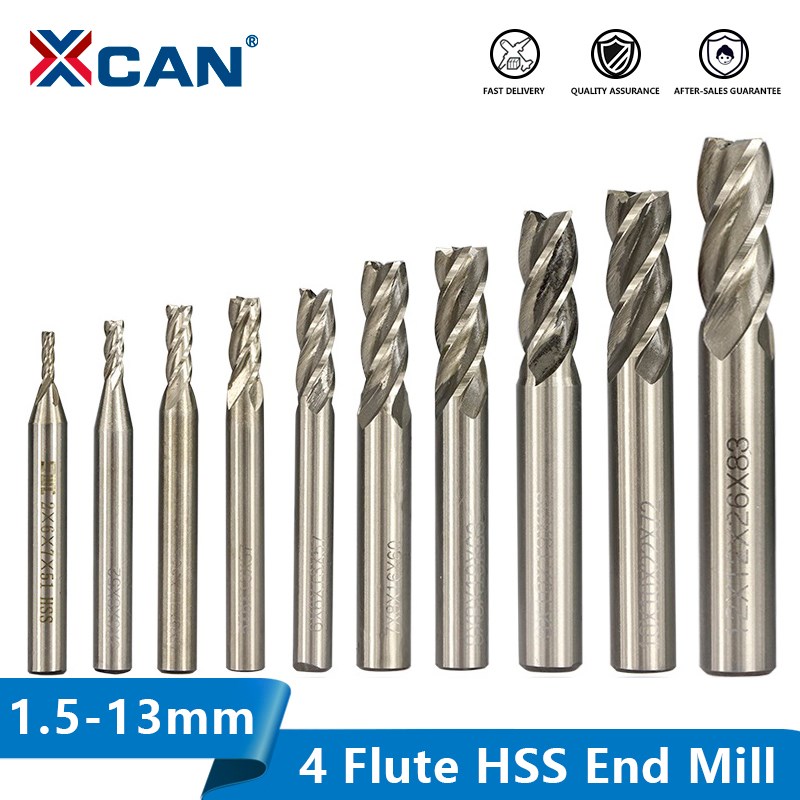 XCAN HSS Milling Cutter 4 Flut - Diy Cnc Router Electronics ulasan dan harga