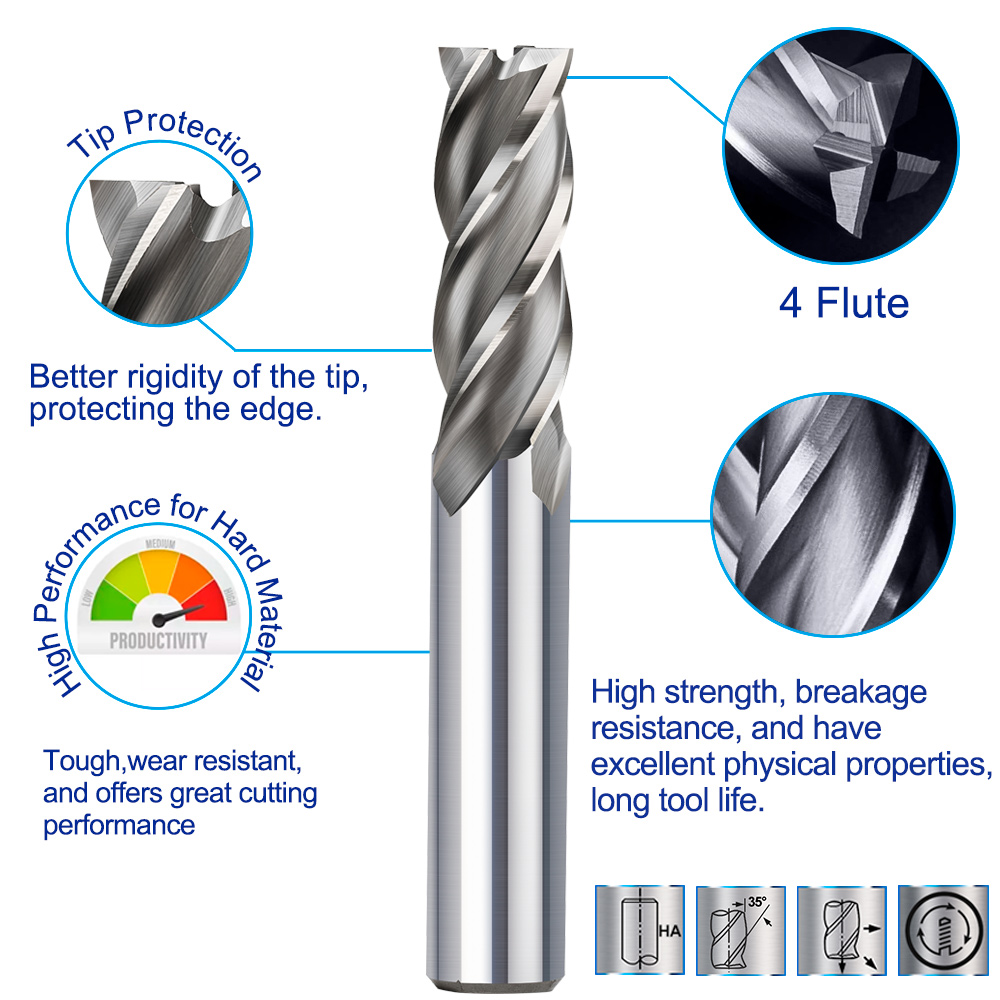 XCAN HSS Milling Cutter 4 Flut - Diy Cnc Router Electronics ulasan dan harga