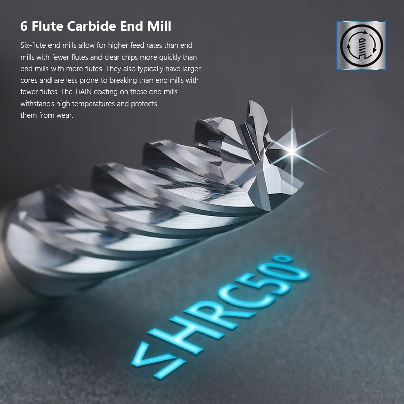 XCAN 4-16mm 6 Flutes Milling C - Diy Cnc Router Electronics ulasan dan harga