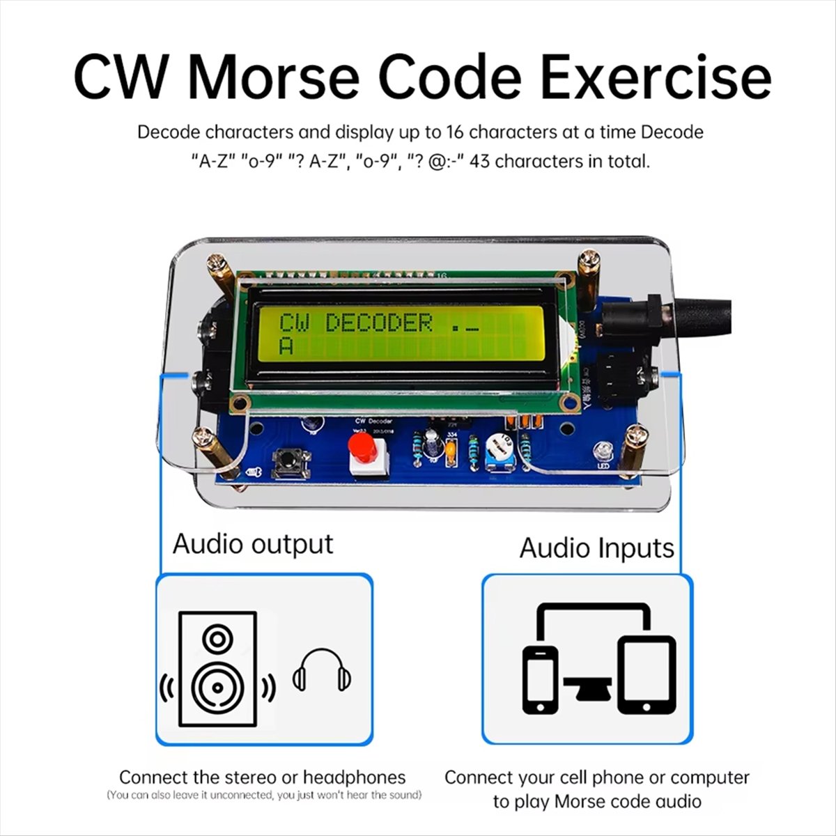 HDL DC9V CW Morse Code Decoder - Diy Audio Electronics Kit ulasan dan harga