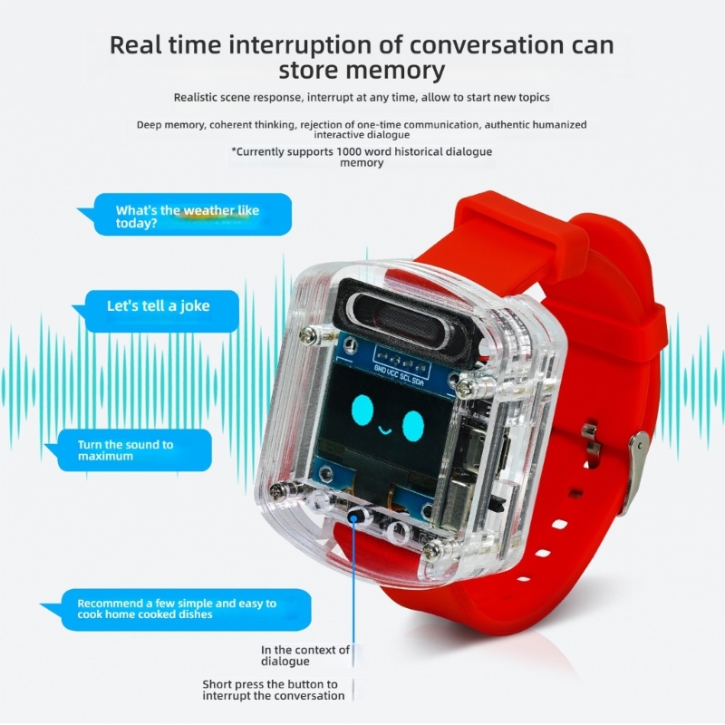 AI Voice Control Watch Recharg - Diy Wearable Electronics ulasan dan harga