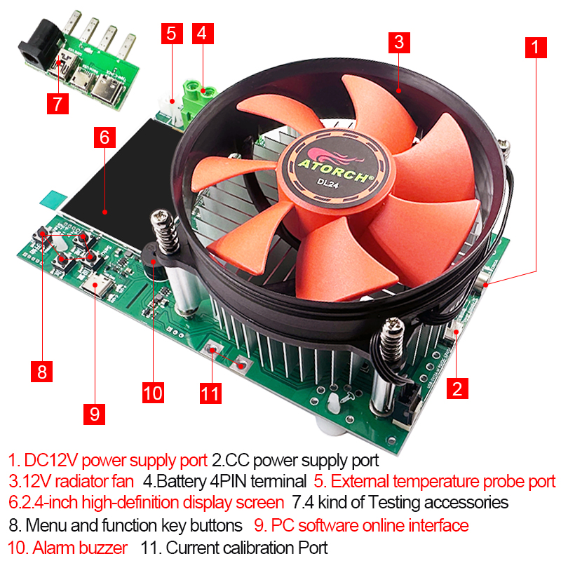 150W 4-wires Battery Capacity  - Diy Electronic Load ulasan dan harga